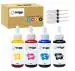 QUINK Refill Ink for 905 Ink Cartridge for Use in HPPro 6970 and HP 6960 Printers-Cyan Magenta Yellow and Black-100 ml Black and Tri Color Combo Pack Ink Bottle
