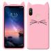 Indiacase Redmi Note 6 Pro Pink Slim Silicone, Rubber Cat Design, Wireless Charging Compatible Cases & Covers, Display Size-12 mm, 14 x 7 x 5 mm