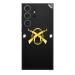 GADGETSWRAP Printed Vinyl Skin Sticker for Samsung Galaxy S23 Ultra - Gold Guns