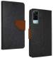 AmericHome Vivo Y53S, V2058 Brown Artificial Leather Dual Protection Mobile Flip Cover