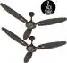 MinMAX NEO STAR ULTRA HIGH SPEED 1200 mm Anti Dust 3 Blade Ceiling Fan (SMOKE BROWN, Pack of 2)