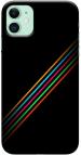 CustomEra Apple iPhone 11 Multicolour Rainbow Stripe Design Plastic Hard Case Back Cover