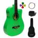 Medellin Acoustic Guitar + (Free online learning Course) Neon Green with Strings, Bag, Picks and guitar strap.