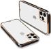 ClickAway Apple Iphone 12 Pro Back Cover Gold Electroplating Transparent Chrome Raised Edges Super Soft-Touch Bumper Case (Black)