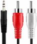 ROYALCOOL 3.5mm Jack Stereo Audio Male to 2 RCA Male Cable AV Audio Video Cable TV-Out Cable Speaker Amplifier Connect RCA Audio Video TRS 3-Pole Male Plug to Dual RCA Male-1.5M