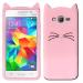 Richburg Pink Rubber Billi Cartoon Ear Design Shockproof Back Case For Samsung Galaxy J7 Neo