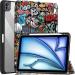 ProElite for iPad Air 11 Inch Case M2 2024, iPad Air 10.9 inch 5th/4th Gen & iPad Pro 11 inch 4th/3rd Gen 2022 case cover, Transparent Smart Flip Cover with pencil holder, Hippy