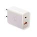 BLACKARC 20W Dual Port USB A and Type C Fast Charger Adapter for Android Phones, White pack of 2