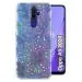 Fashionury Blue Leaf Printed Transparent Soft Back Cover for Oppo A9 2020 / Oppo A5 2020 Back Cover