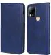 Unistuff Faux Leather Back Case Flip Cover for Infinix Hot 10s with ID Card Slot | Foldable Kickstand | 2 Card Slot | 1 Cash Slot - Executive Blue, 57115