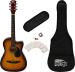 Intern INT-38C-SB-G Linden Wood Cutaway Right Handed Acoustic Guitar Kit, With Bag, Strings, Pick And Strap (Sunburst, 6 Strings)