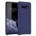 LIRAMARK Liquid Silicone Soft Back Cover Case for Samsung Galaxy S10 (Blue)