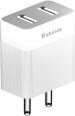 Robotek Micro Usb Cable 2 A Multiport Mobile Charger (White)