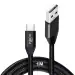 Pibox India USB Type C Cable 1 meter Double Nylon Braided, Aluminium shell head Fast Charging Cable 3.3 ft USB A to C Nylon Braided 1 M Long Cable Compatible with All Type C Smartphones (Black)