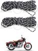 Zieozed White, Black Nylon Crash Guard And Backrest Bike Rope For Hero, Honda, Bajaj, Jawa, Ktm (Pack Of 2)