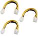 AdzMozi -4 Pin Male to 8 Pin Female EPS Power Cable Adapter CPU Power Connector 18 cm - Pack of 3