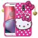Clickaway Hello Kitty Case for Motorola Moto G4 Plus 3D Soft Cute Cover for Girls/Women Silicone Rubber Back Cover With Pendant-Baby Pink/Pink