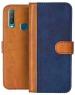 AmericHome Vivo U10, Vivo 1916 Blue, Brown Artificial Leather, Silicon Mobile Back Cover