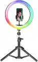Webilla 10 Inch Rgb Color Selfie Ring Light With 7 Feet Metal Tripod Stand And Cell Phone Holder 10 Level Light Brightness For Youtube