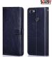 SCARDY OPPO F7 BACK COVER / LEATHER FLIP COVER / BLUE COLOR