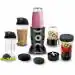 Kimatsu Nutri Bullet 5in1, 550W Mixer-Grinder with 5 Unbreakable Jars with Sipper Lids, Black(550 W)