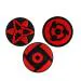YellowCult Pack of 3 Shoe charms for Clog Shoes, Wristband Charm, Shoe, Bracelet Decoration or Party Gifts [Naruto Sharingan - Shishu's/Tripple Tomoe/Sasuke's]