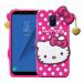 Indiacase Samsung Galaxy J6 Plus Pink Rubber Shock Proof, Dual Protection, Silicone, 3D Catoon Kitty, Shock-Absorbent, Wireless Charging Compatible Cases & Covers