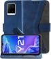 Autofocus Faux Leather Back Case Flip Cover for Vivo Y21, Vivo Y21 2021 with ID Card Slot | Foldable Stand | 2 Card Slot | 1 Cash Slot | Magnetic Closure - Executive Blue, 23004