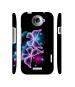 Casotec Butterflies Neon Light Design 3D Printed Hard Back Case Cover for HTC One X