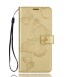 Teletel Butterfly Pu Leather Flip Cover With Card Holder Wallet Case | Mobile Case | Back Cover - Gold) For LG Stylus 2 Plus