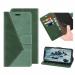 ClickCase Trendy Series Faux Leather Magnetic Card Holder Wallet Kickstand Case Flip Cover For Redmi A3 2024 (Olive Green)