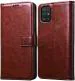 AmericHome Samsung Galaxy A71 SM-A715F, SM-A715F, DS, SM-A715F, DSN, SM-A715F, DSM Brown Artificial Leather, Rubber Shock Proof Mobile Flip Cover