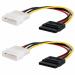 Meshtec New, h 4 Pin Molex to SATA Power Cable Adapter - Pack of 2