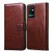 ERIT Infinix X693 Infinix Note 10 Vintage Shock Proof Flip Cover Back Case Cover Flexible | Leather Finish | Card Pockets Wallet & Stand For Infinix X693 Infinix Note 10 (Brown)