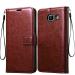 Slugabed Vintage Leather Finish Flip Cover for Samsung Galaxy A7 2017 A720 | Inside Pockets & Inbuilt Stand | Wallet Style Back Case | Magnet Closure (Brown)