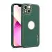 HILLS & MILES Logo View Compatible with Apple iPhone 13 6.1 inch Slim Premium Classic Luxury Elegant Thin Back Case (PU Leather Green Mobile Cover )