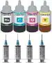 DarkTone Refill HP 2623 Multifunction Wireless Jet Printer Cartridge Cyan, Black, Yellow and Magenta Ink Bottle 100 ml pack of 8