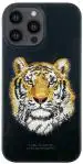 ICREATION Iphone 13 ProMax ,Santa Barbara Tiger Series Leather Case - Long Lasting Premium Case Black Back Cover