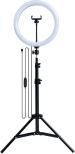 Webilla 10 Inch Stretchable Makeup Selfie Led Ring Light With Tripod Stand Ring Flash (White)