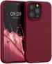 M Cart Wine Red Silicone Back Cover Case For Iphone 14 Pro