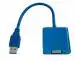PremiumAV USB 3.0 to 15 pin VGA female Conveter Adapter, supports Multi-monitor , windows PC Laptops USB Adapter (Blue)