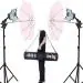 VTS Studio Home Umbrella Stand Setup with Sungun Bracket Umbrella Adapter B-Bracket and Stand Double Set with Continuous/Video Light with 1000 Watt Halogen Tube