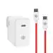 Nu Republic All-in-one 30W 6A With Type-C to Type-C Cable Supports All Fast Charging Technologies (White, Red, Cable Included)