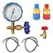SATYWALI Can Combo Set of 1 Can Valve | Car Gas Charging Adaptor | R-134A | 2 Hose Pipe | 1 Single Gauge Manifold (-30 to 500 PSI)