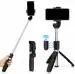 G.Fidel 3-in-1 Multifunctional Extendable Bluetooth Selfie Stick Tripod with Detachable Wireless Remote Compatible All Smartphones (Black)