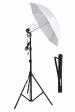 Prolite E27 Home Studio Single Bulb Holder Kit with an adjustable 9ft Stand, Carry Bag, a 20W LED Bulb with Holder, a Umbrella Diffuser