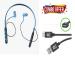 Swain Light Weight Bluetooth Music Neckband (Blue /Black)+ V8 Data Cable (Combo Offer)