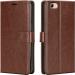 Slugabed Flip Cover Back Case for Vivo Y69 | Leather Finish | Inbuilt Stand & Pockets | Wallet Style Flip Back Case Cover for Vivo Y69 (Brown)
