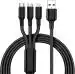 Astound 3 In 1 Multi Charger Cable, 35Cm Usb Multi Charging Cable, Fast Charger Cable With Ip/Micro-Usb/Type-C Port For Iphone/Tablets/Samsung Galaxy/Lg/Pixel/Huawei/Htc/Oneplus