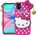 Aviaaz Infinix Hot 10 Soft Rubberized TPU Girls Kitty Pink Silicon, Rubber Back Cover